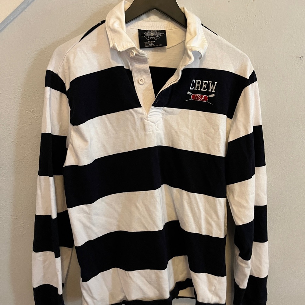 Medium Crew USA Striped Polo